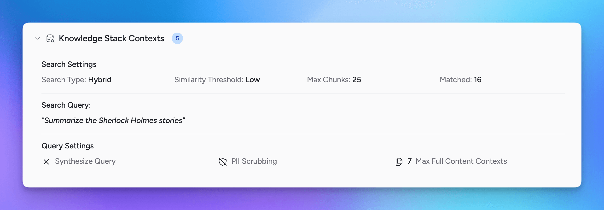 knowledge stacks results metrics
