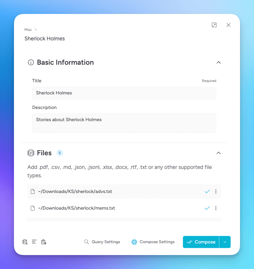 create your first knowledge stack