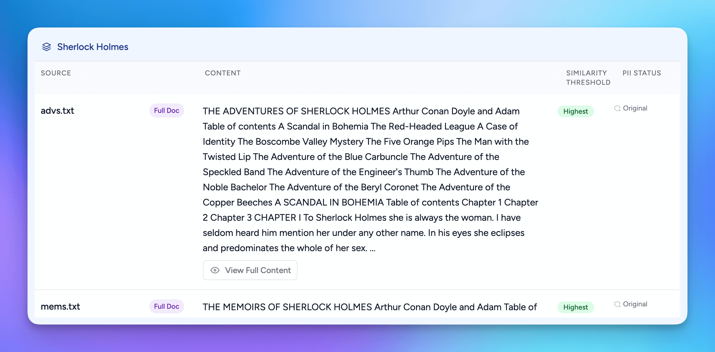 knowledge stacks returned results