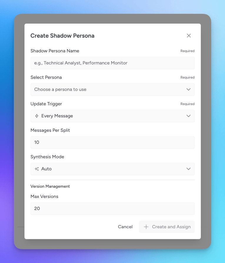 Configure Shadow Persona