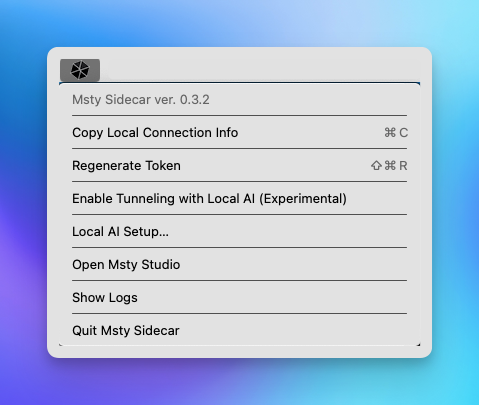 Sidecar app in toolbar