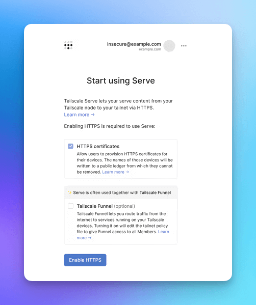 enable https tailscale server